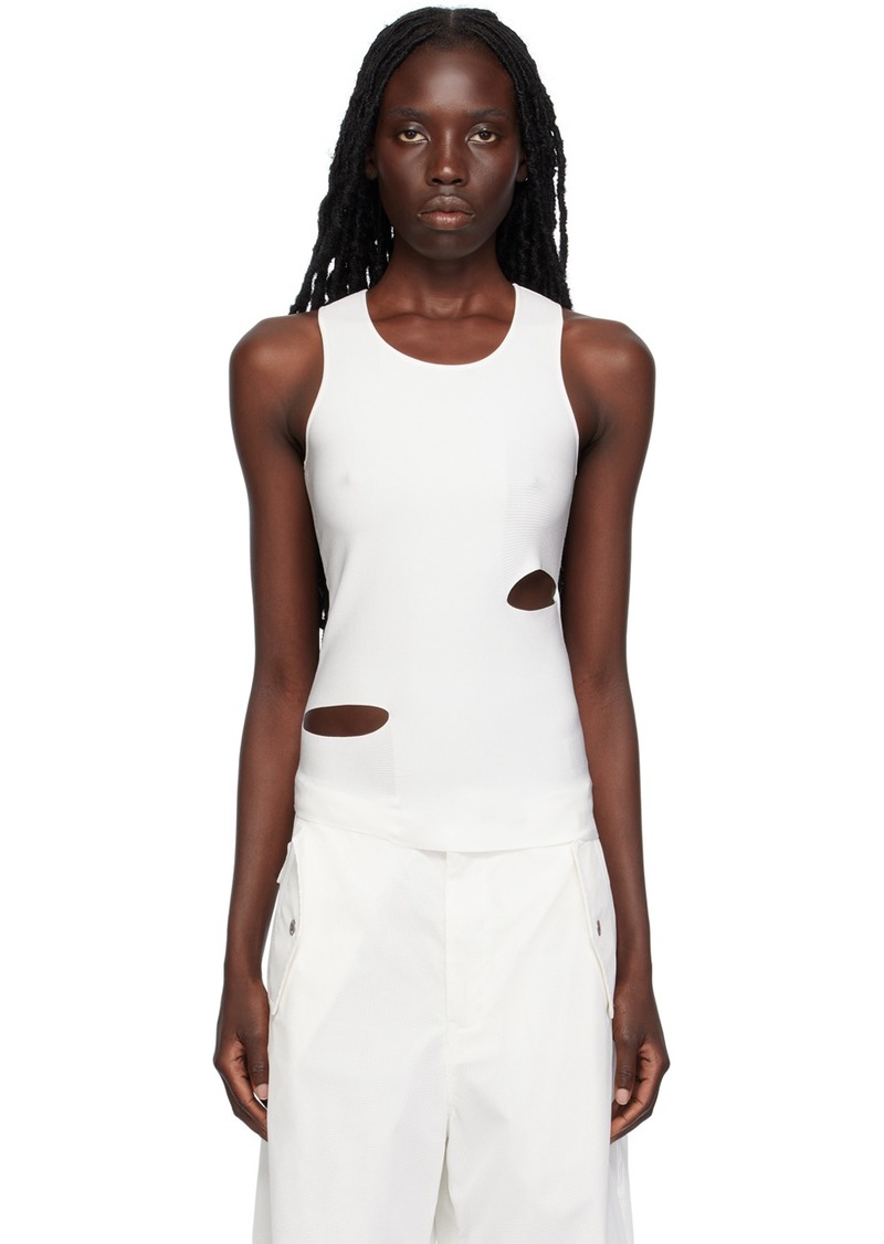 Dion Lee White Slit Tank Top