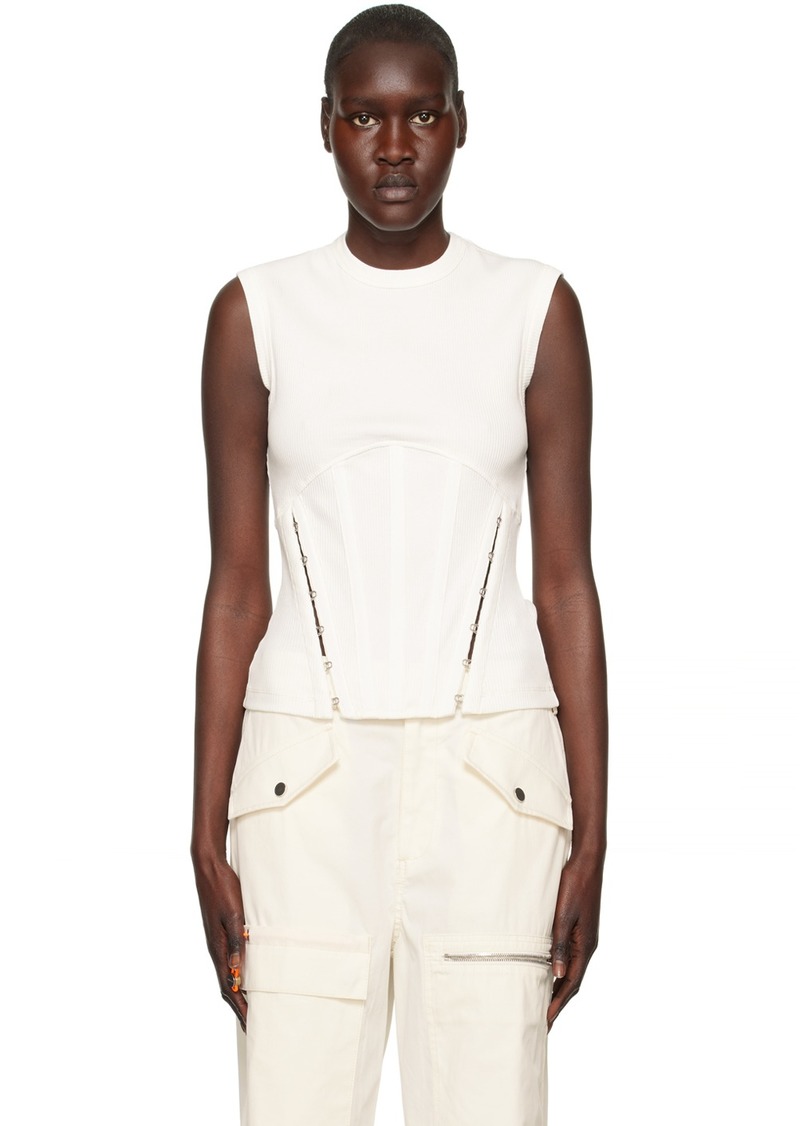 Dion Lee White Split Hem Corset Tank Top