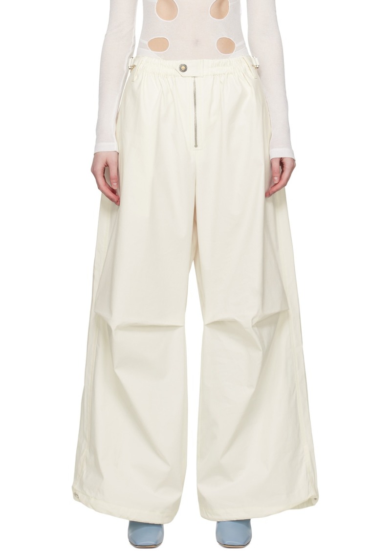 Dion Lee White Zip Trousers