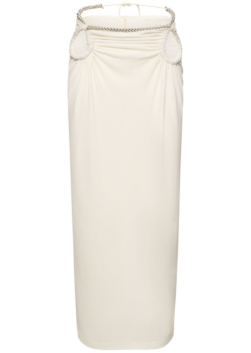 Dion Lee Embellished Sheer Jersey Midi Skirt