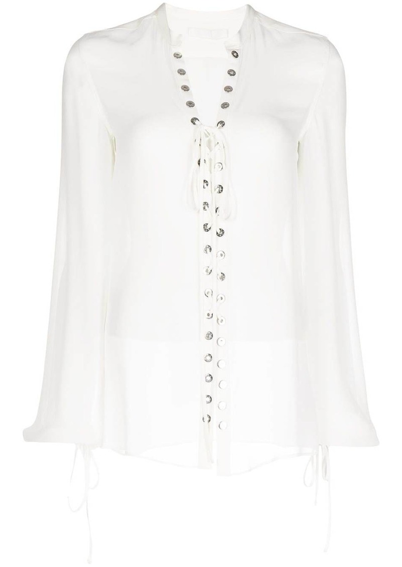 Dion Lee eyelet sheer lace top