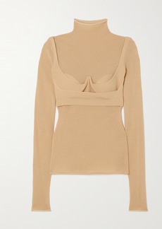 Dion Lee Layered Mesh And Stretch-knit Top