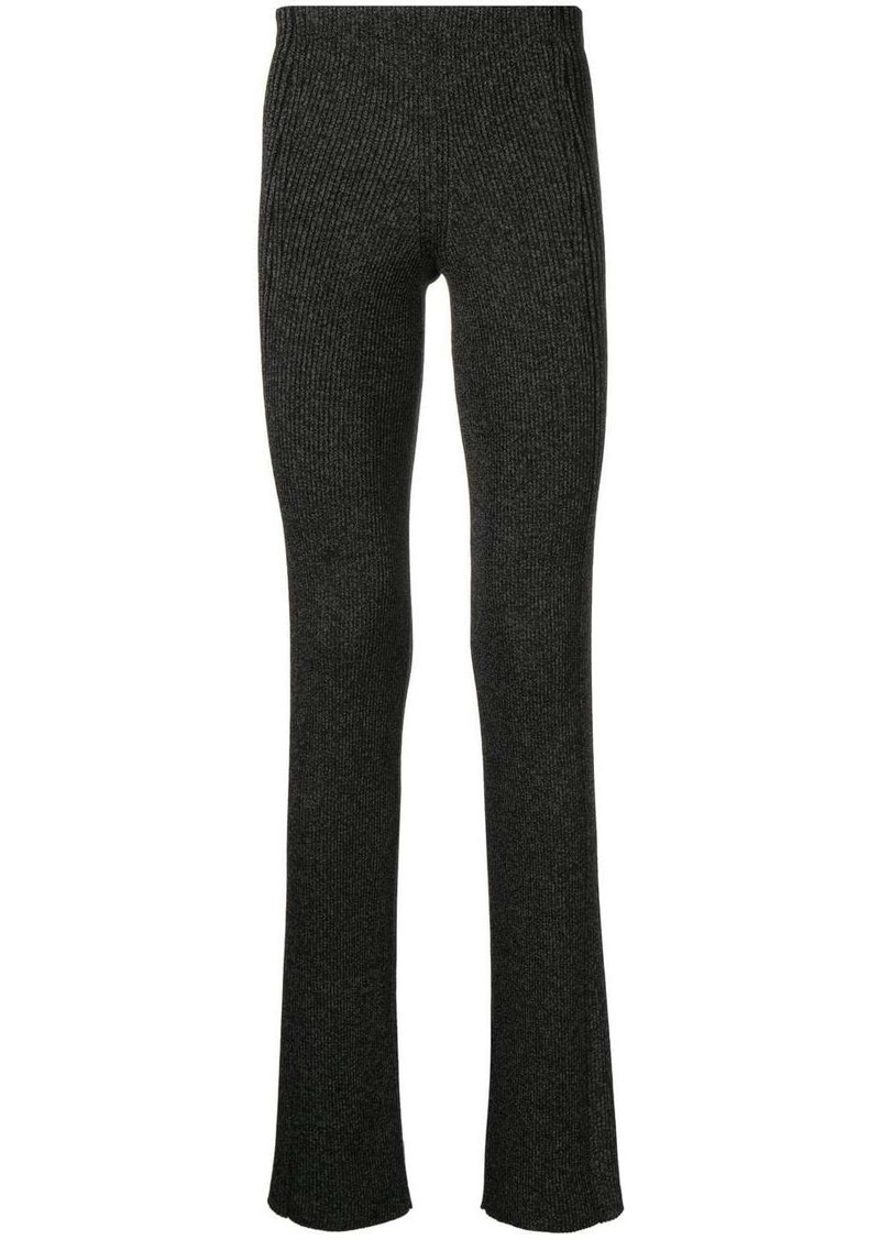 Dion Lee marl-knit ribbed flared trousers