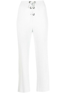 Dion Lee ribbed-knit eyelet lace-up trousers