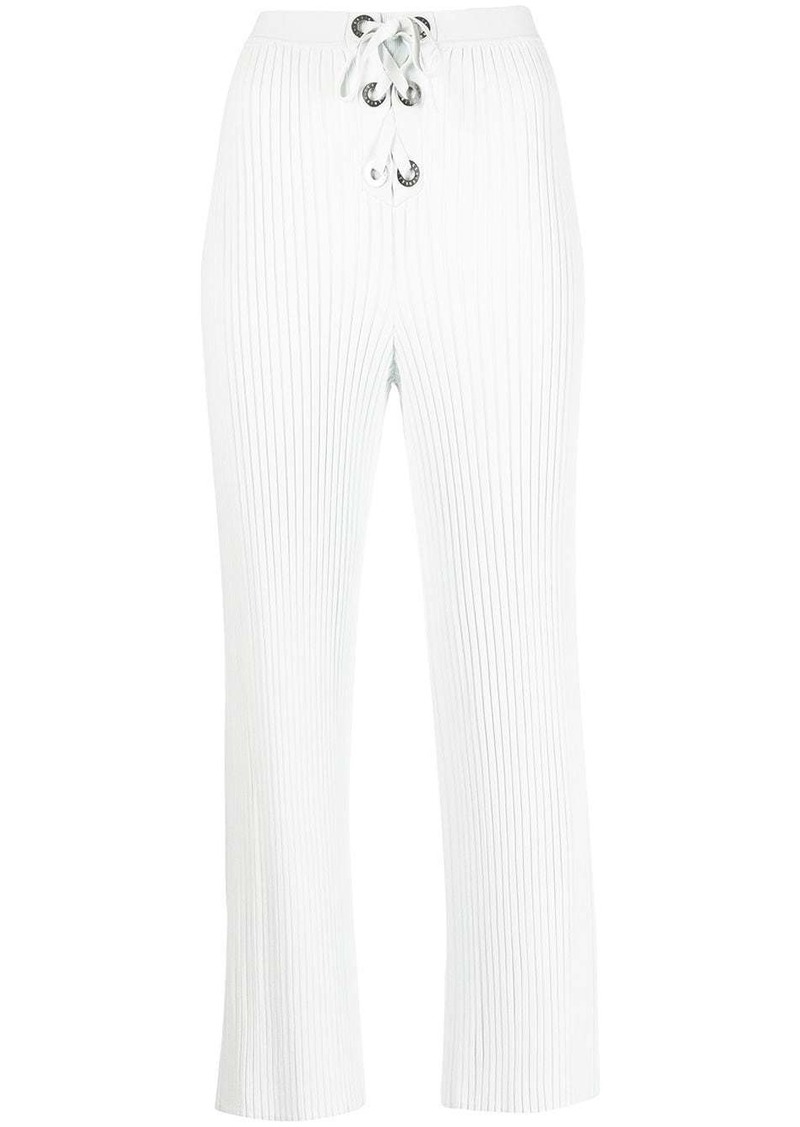 Dion Lee ribbed-knit eyelet lace-up trousers