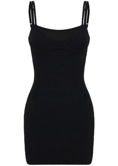 Dion Lee Serpent lace-panel ribbed-knit minidress