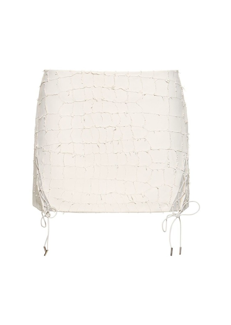 Dion Lee Snake Etched Leather Mini Skirt