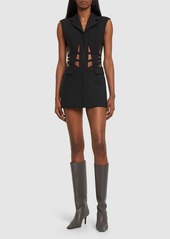 Dion Lee Wool Blend Cut Out Corset Mini Dress