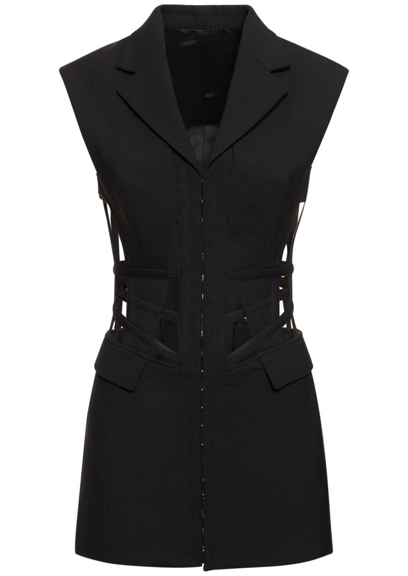 Dion Lee Wool Blend Cut Out Corset Mini Dress