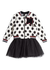 Baby's & Little Girl's Disney x Pastourelle By Pippa & Julie 2-Piece Polka Dot Bomber Jacket and Dress Set