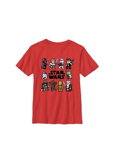 Disney Boy's Star Wars Pixel Character Square Child T-Shirt