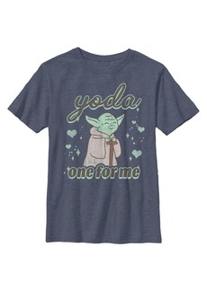 Disney Boy's Star Wars Valentine's Day Yoda One for Me Distressed Child T-Shirt