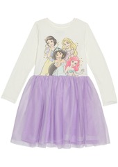 Disney Little Girls Princess Sparkle Dress with Mesh Skirt