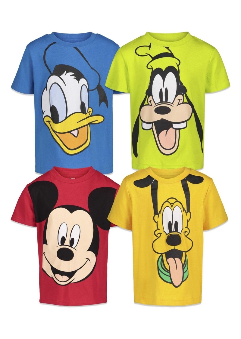 Disney Boys Mickey Mouse Pluto Donald Duck Goofy Baby 4 Pack T-Shirts - Multicolored