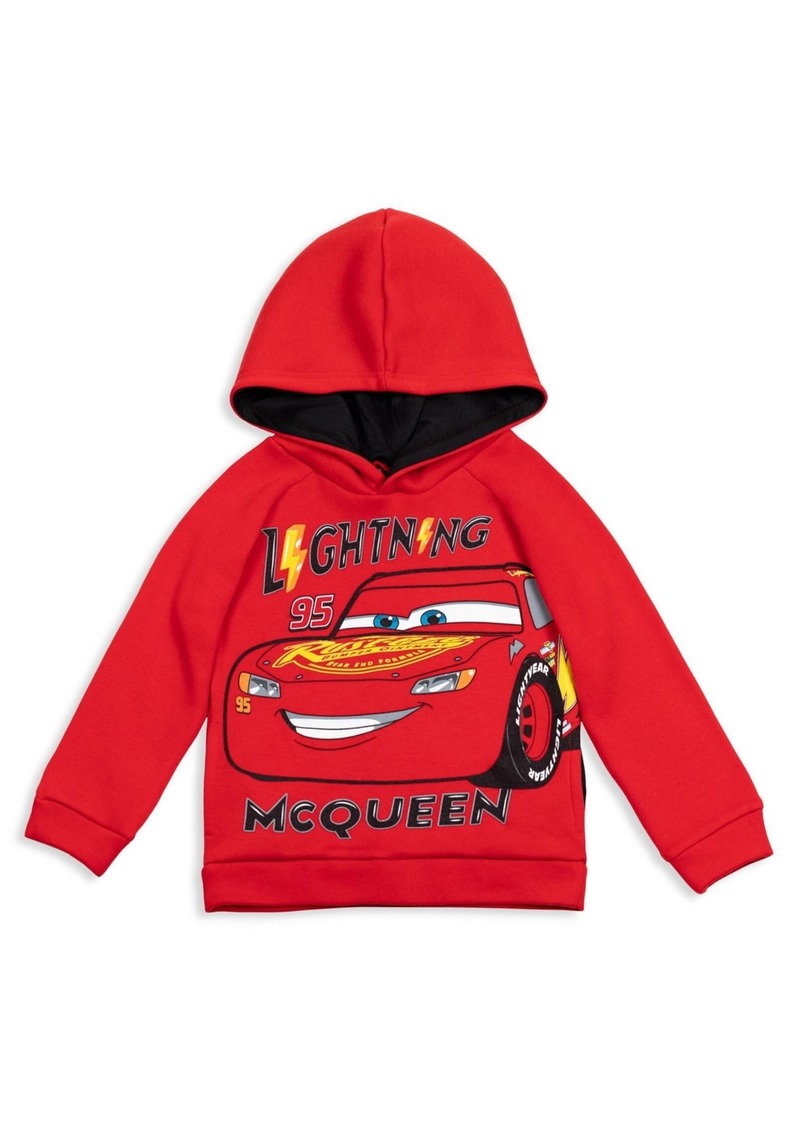 Disney Boys Pixar Cars Lightning McQueen Fleece Pullover Hoodie to - Lightning mcqueen, red