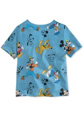 Disney Little Boys Mickey Mouse Printed Crewneck T-Shirt - Blue Heather