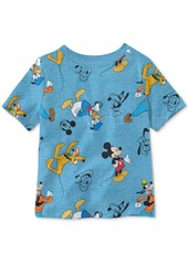 Disney Little Boys Mickey Mouse Printed Crewneck T-Shirt - Blue Heather