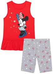 Disney Toddler Girls Minnie Mouse Sleeveless Tank Top and Elastic Waist Biker Short, 2 Piece Set