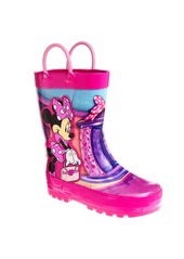 Disney Little Girls Minnie Mouse Slip On Rain Boots - Fuchsia