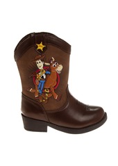 Disney Pixar Little Boys Toy Story Slip On Light Up Cowboy Boots - Brown
