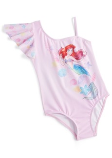 Disney Princess Little Girls The Little Mermaid One-Shoulder One-Piece Swimsuit - Pink