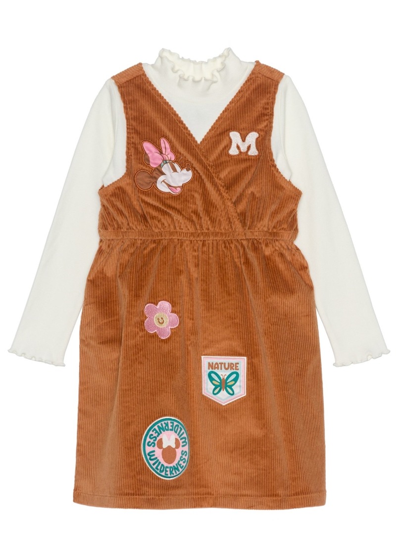 Disney Toddler & Little Girls Minnie Mouse Long Sleeve 2-Piece Dress Set - Brown