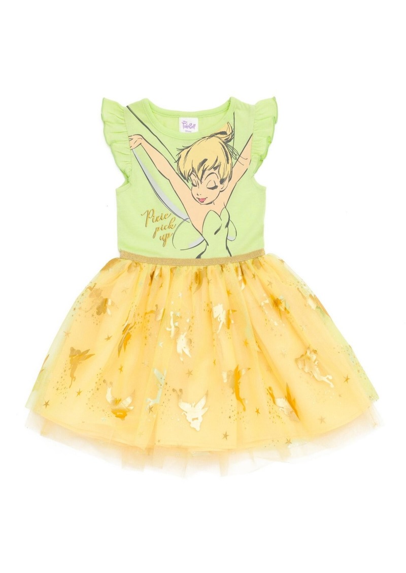 Disney Toddler Girls Raya and the Last Dragon Mermaid Frozen Nightmare Before Christmas Tulle Dress to - Green, tinkerbell