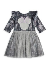 Little Girl's & Girl's Disney x Pippa & Julie Foil Denim Tutu Dress