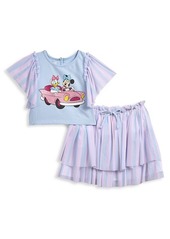 Disney Little Girl's Minnie & Daisy 2-Piece Top & Skirt Set