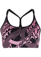 DKNY abstract logo-print sports bra