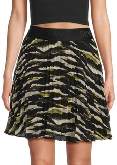 DKNY Abstract Pleated Mini Skirt