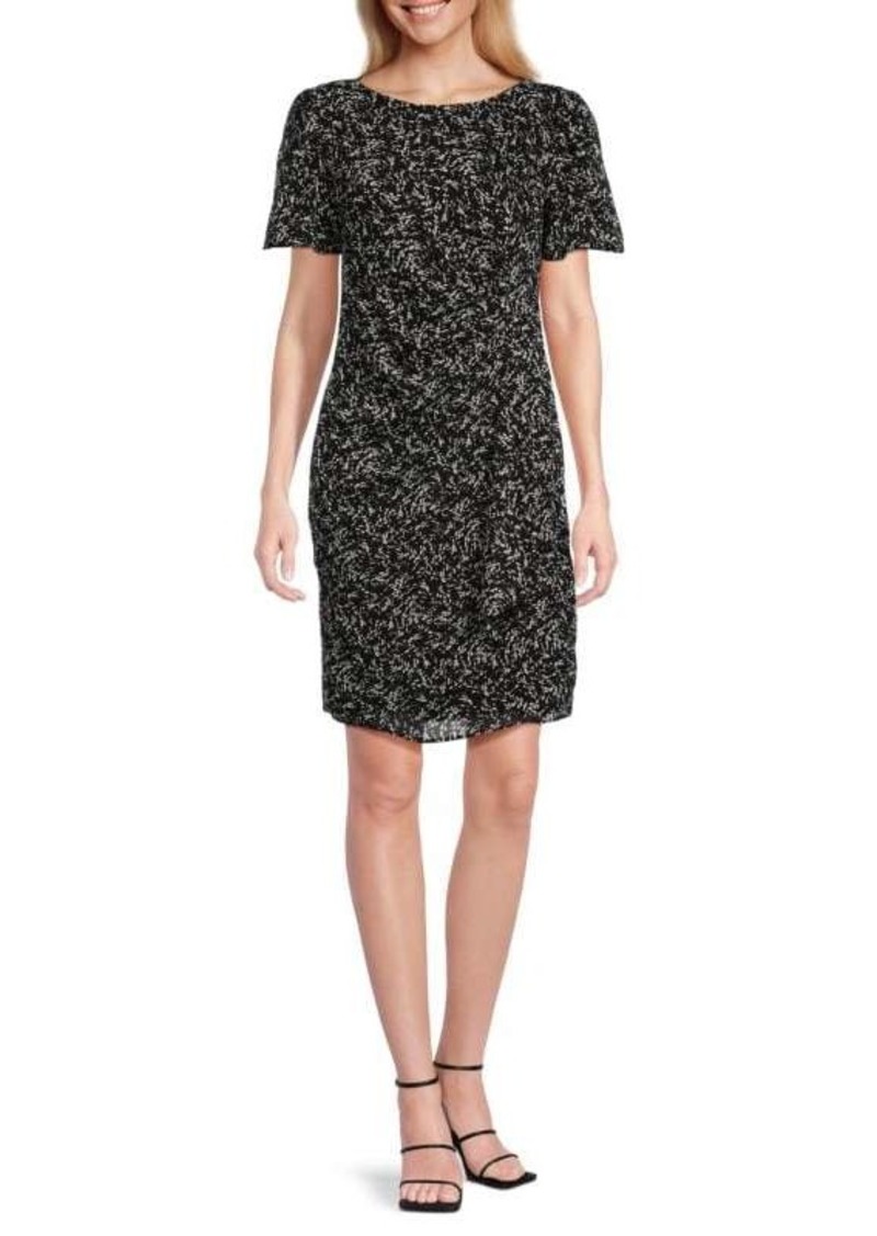 DKNY Abstract Print Mini Sheath Dress