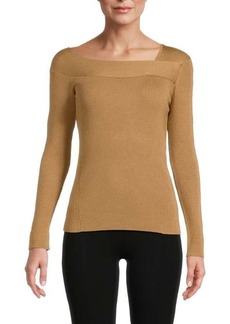 DKNY Asymmetric Ribbed Sweater
