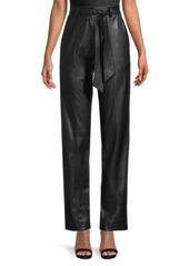 DKNY Belted Faux Leather Pants