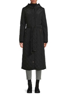 DKNY Belted Quilted Coat