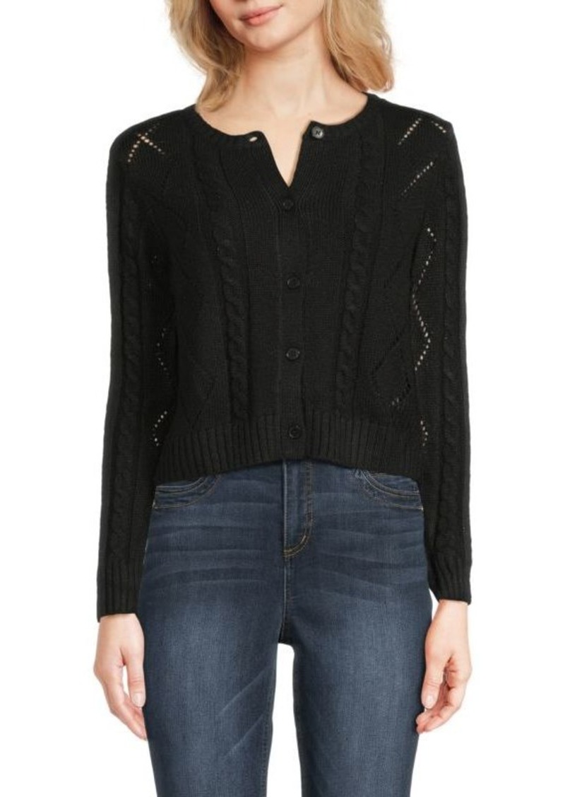 DKNY Cable-Knit Cropped Cardigan