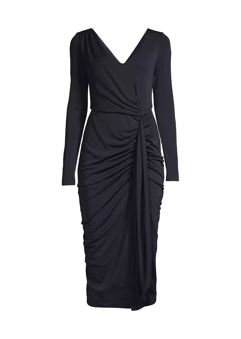 DKNY Cascade Long-Sleeve Midi-Dress