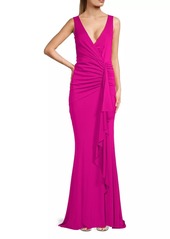 DKNY Cascade Sleeveless Draped Gown