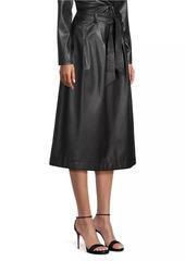 DKNY City Mist Vegan Leather Midi-Skirt