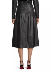 DKNY City Mist Vegan Leather Midi-Skirt