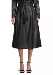 DKNY City Mist Vegan Leather Midi-Skirt