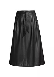 DKNY City Mist Vegan Leather Midi-Skirt