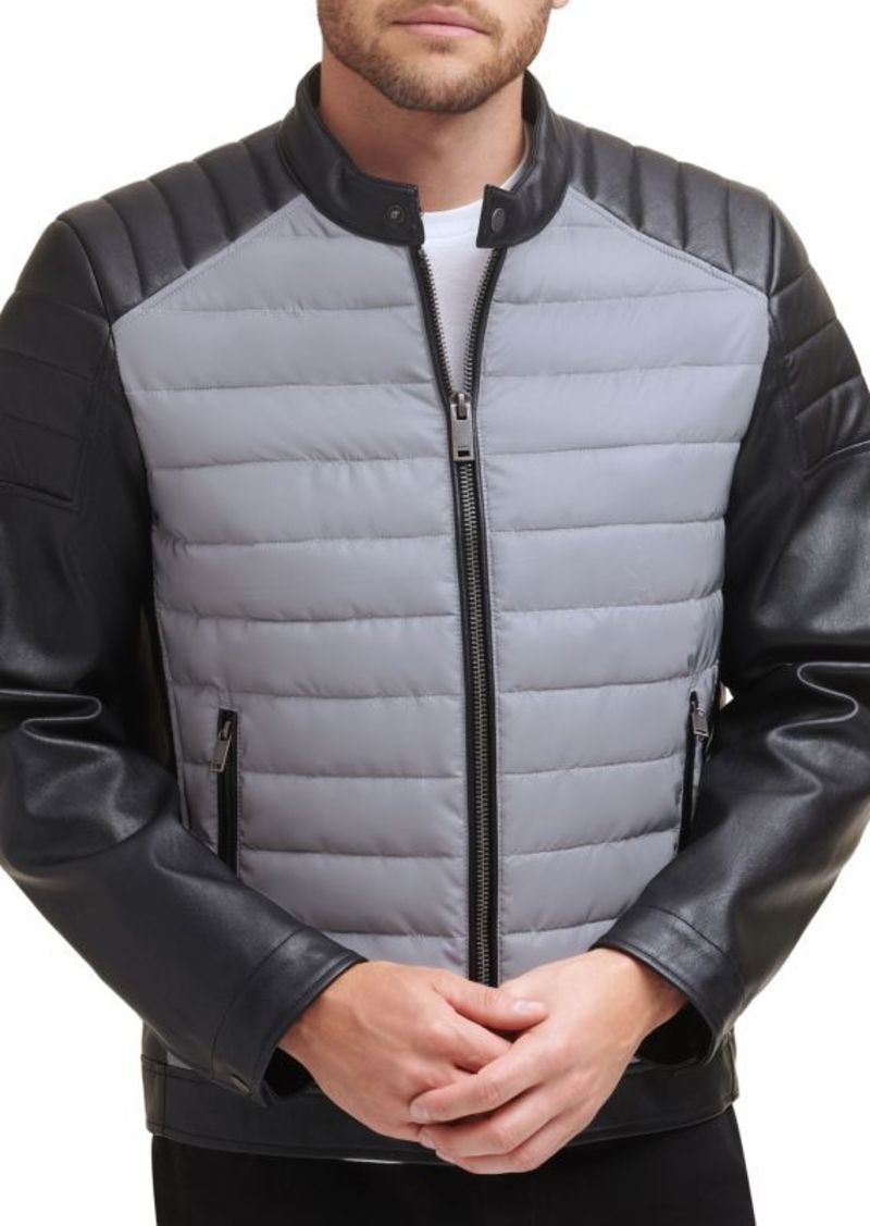 Dkny quilted leather clearance jacket