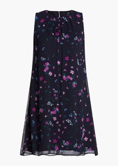 DKNY Sleepwear - Gathered floral-print crepon mini dress - Blue - US 4