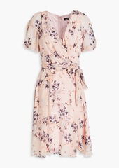 DKNY - Wrap-effect floral-print crepon dress - Pink - US 10