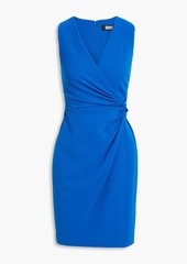 DKNY Sleepwear - Wrap-effect stretch-crepe mini dress - Blue - US 2