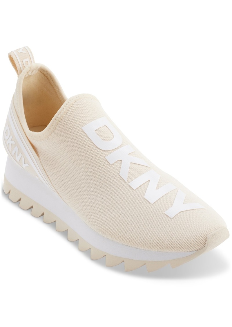 Dkny Abbi Slip-On Logo Sock Sneakers - Bone