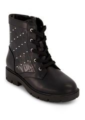 Dkny Big Girls Logo Stud Moto Boots - Black