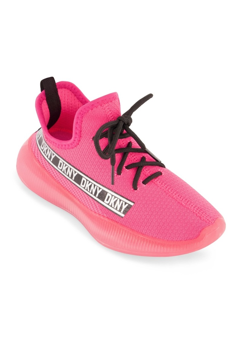 Dkny Little and Big Girls Slip On Landon Stretchy Knit Sneakers - Pink