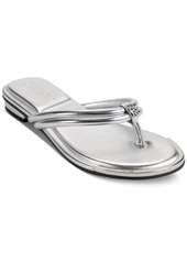 Dkny Clemmie Slip On Thong Flip Flop Sandals - Silver